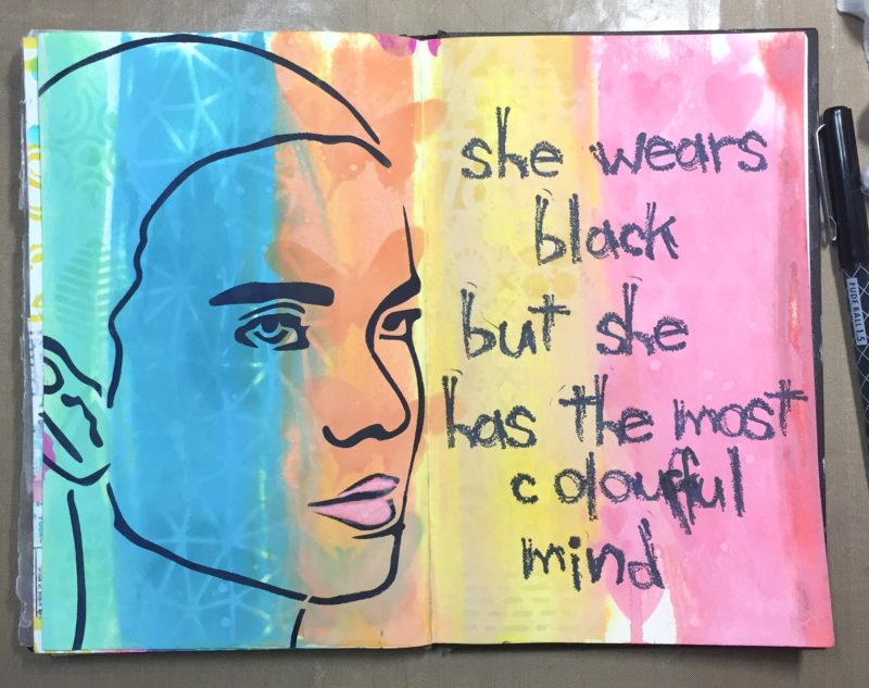 Art Journal page using Distress Oxide Inks