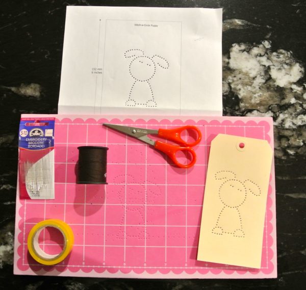 Stitching Card Pattern on a Tag