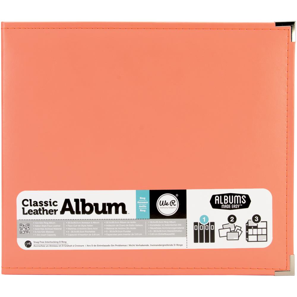 WRMK - Classic Leather D-Ring Album - Coral 12"x12"