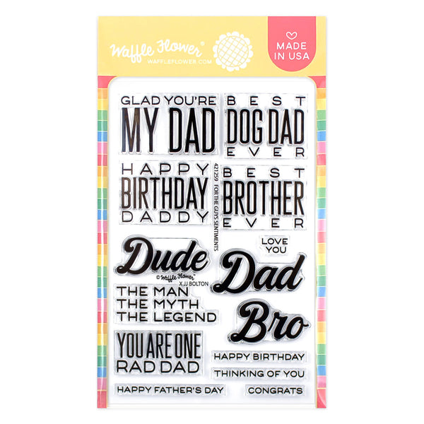 Waffle Flower - For the Guys Sentiments - Clear stamp set