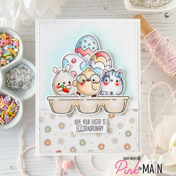 Pink and Main - Eggstraordinary - Clear stamp set