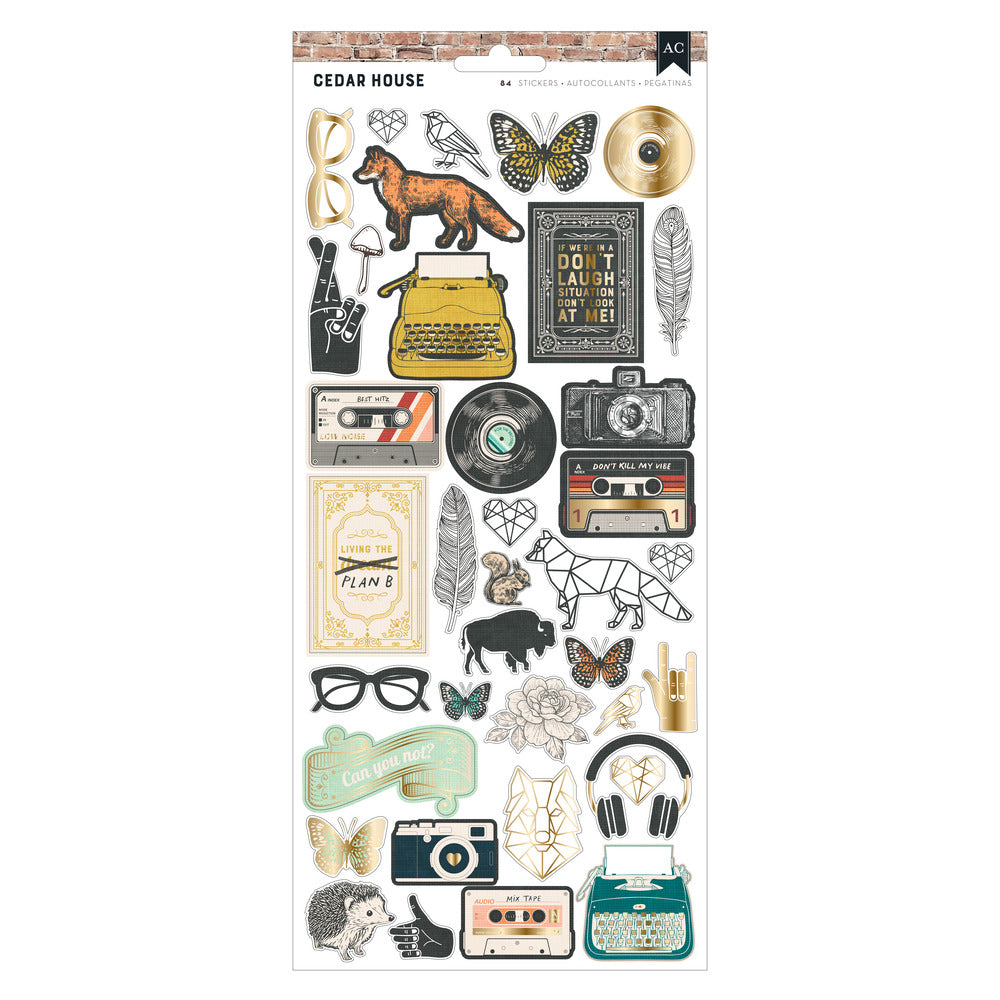 American Crafts - Cedar House - Icons Cardstock Stickers