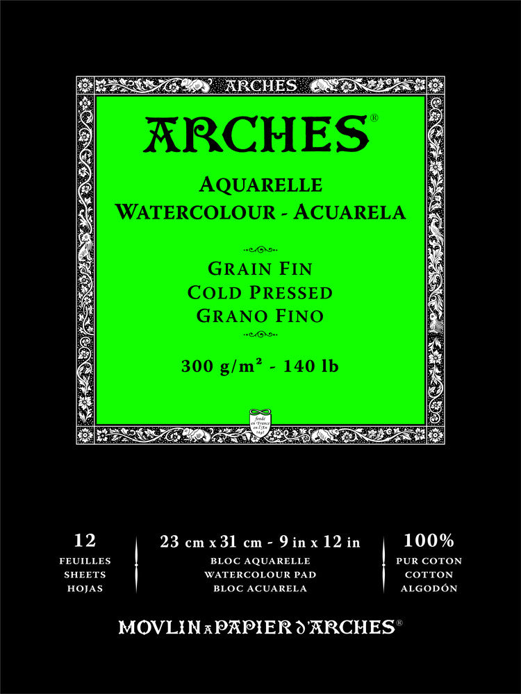 Arches - Aquarelle Watercolour Paper Pad - Cold Pressed 140lb