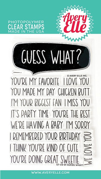 Avery Elle - Guess What - Clear stamp set
