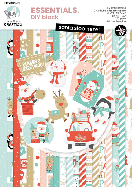 Studio Light - Creative Craft Lab - Santa Stop Here - Essential DIY Block