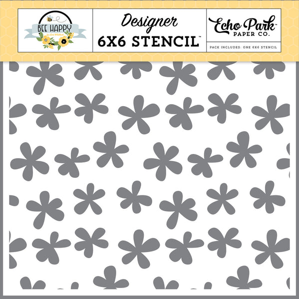 Echo Park - Bee Happy - Friendly Flowers 6 x 6 stencil