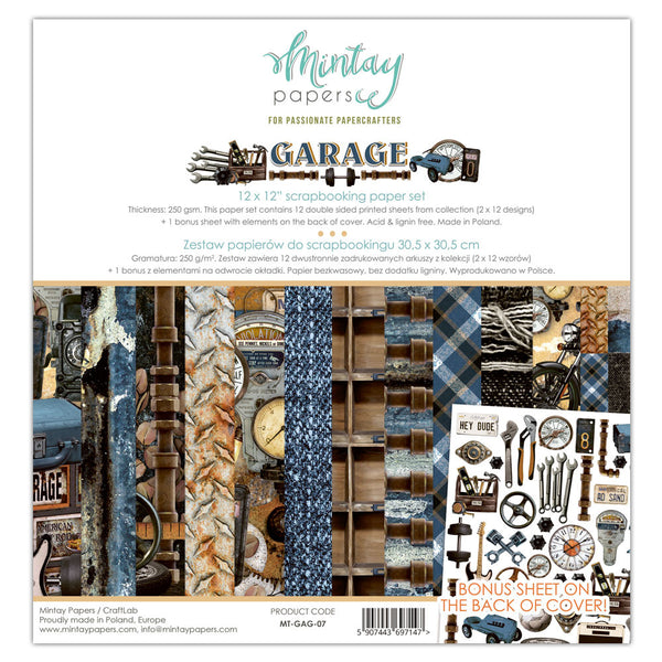 Mintay Papers - Garage - 12 x 12 Paper Set