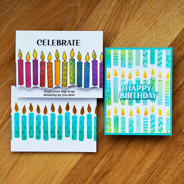 Simon Hurley - Peel-Apart Rubber Background Stamp - Candles