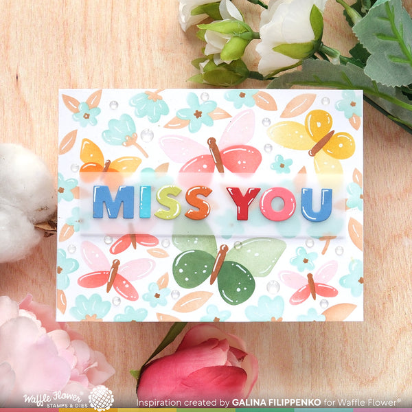 Waffle Flower - Postage Collage - Spring Breeze Stencil