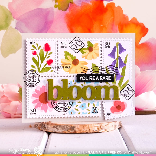 Waffle Flower - Postage Collage - Wild Flower Stencil