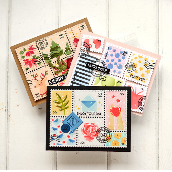 Waffle Flower - Postage Collage stamp set