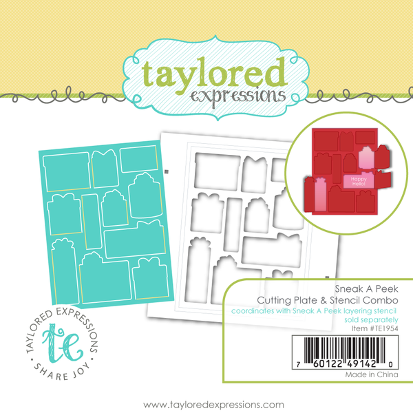 Taylored Expressions - Cutting Plate & Stencil Combo - Sneak a Peek