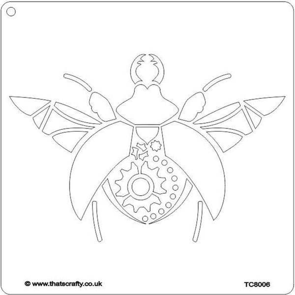 That's Crafty - 8" x 8" - Steampunk Bug stencil