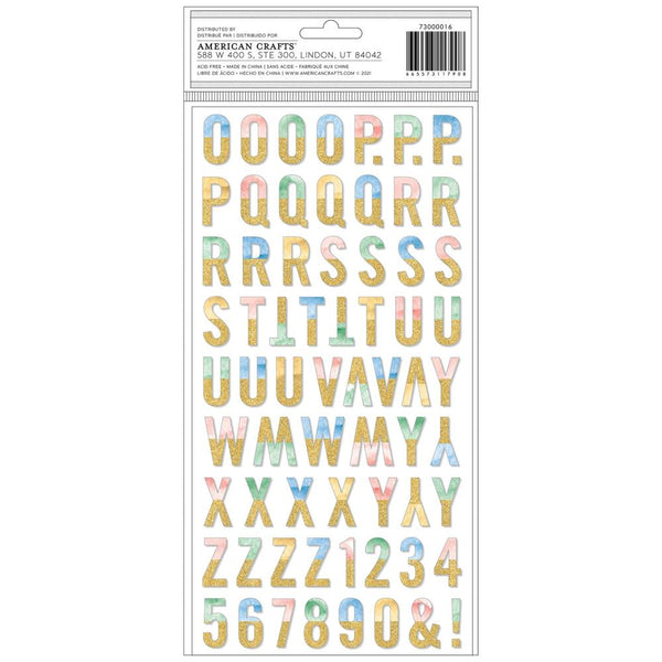 American Crafts - Willow & Sage - Chipboard and Glitter Alpha Thickers