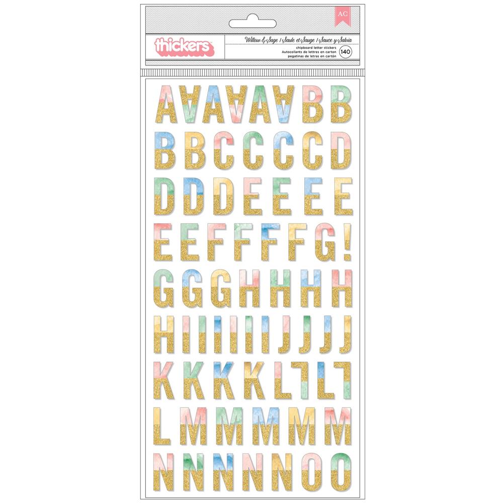 American Crafts - Willow & Sage - Chipboard and Glitter Alpha Thickers