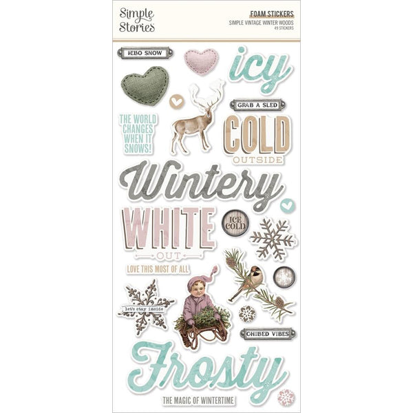 Simple Stories - Simple Vintage Winter Woods - Foam Stickers