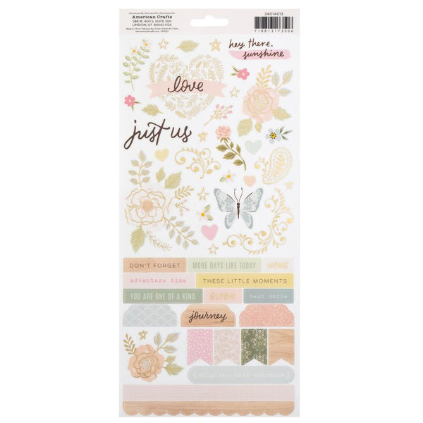Crate Paper - Gingham Garden - 6 x 12 Sticker Sheet