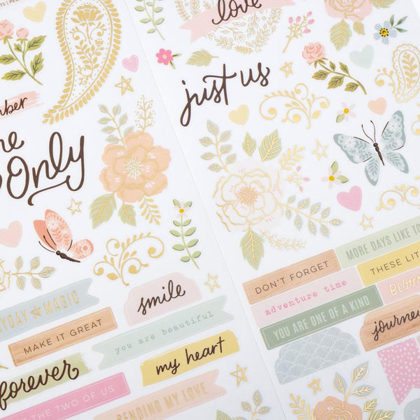 Crate Paper - Gingham Garden - 6 x 12 Sticker Sheet