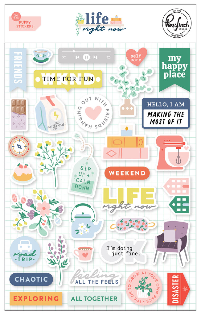 Pinkfresh Studio - Life Right Now - Puffy Stickers