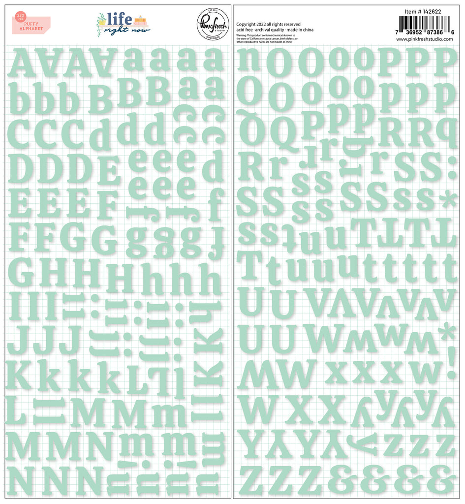 Pinkfresh Studio - Life Right Now - Puffy Alphabet Stickers