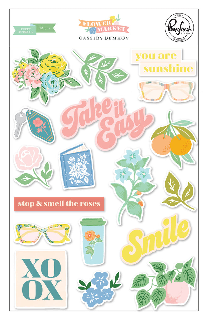 Pinkfresh Studio - Flower Market - Puffy Stickers