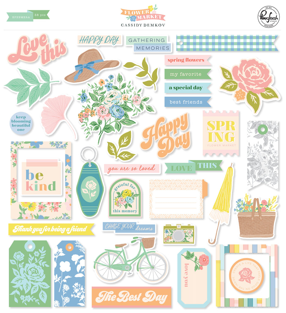 Pinkfresh Studio - Flower Market - Ephemera pack