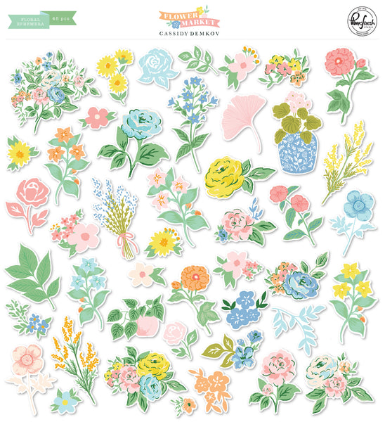 Pinkfresh Studio - Flower Market - Floral Ephemera pack