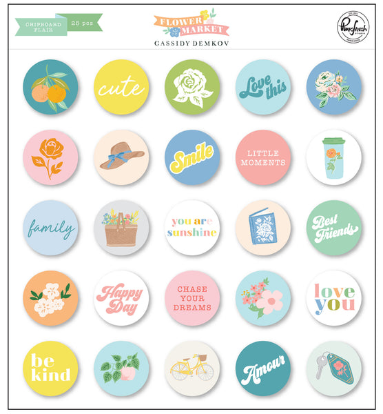 Pinkfresh Studio - Flower Market - Chipboard Flair