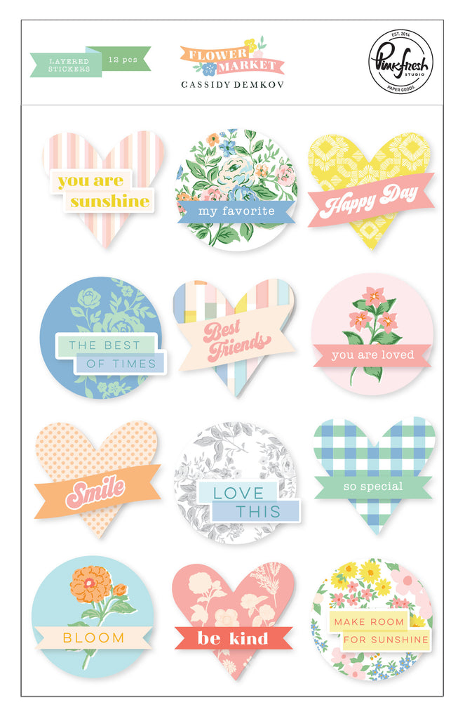 Pinkfresh Studio - Flower Market - Layered Stickers