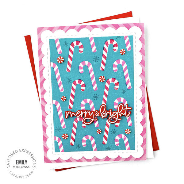 Taylored Expressions - Clear & Cling Stamp Combo - Candy Cane Lane