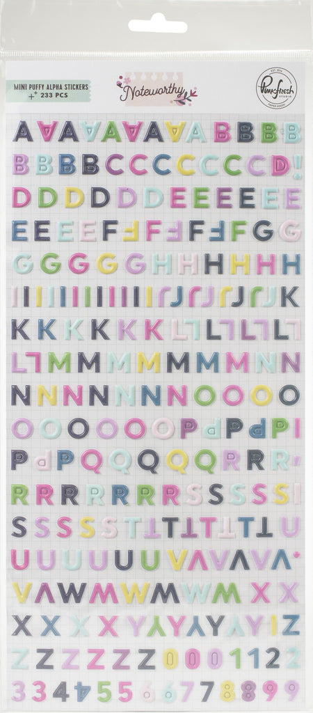 Pinkfresh Studio - Noteworthy - Mini Puffy Alpha Stickers