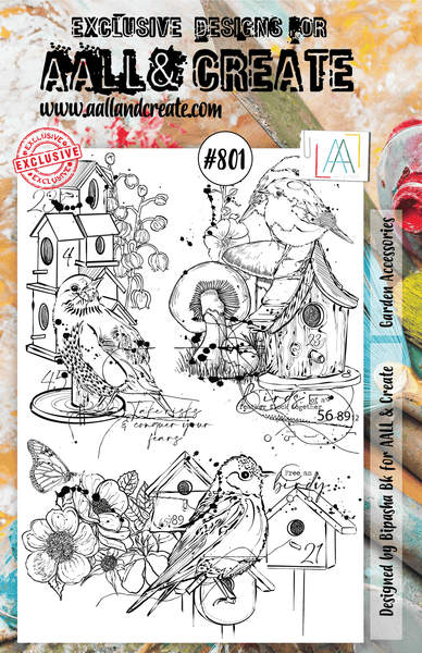 AALL & Create - Garden Accessoriess - A5 clear stamp set 801