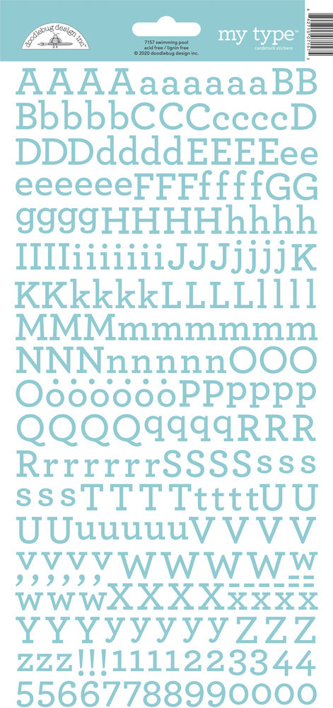 Doodlebug Designs - My Type - Swimming Pool Alpha Stickers