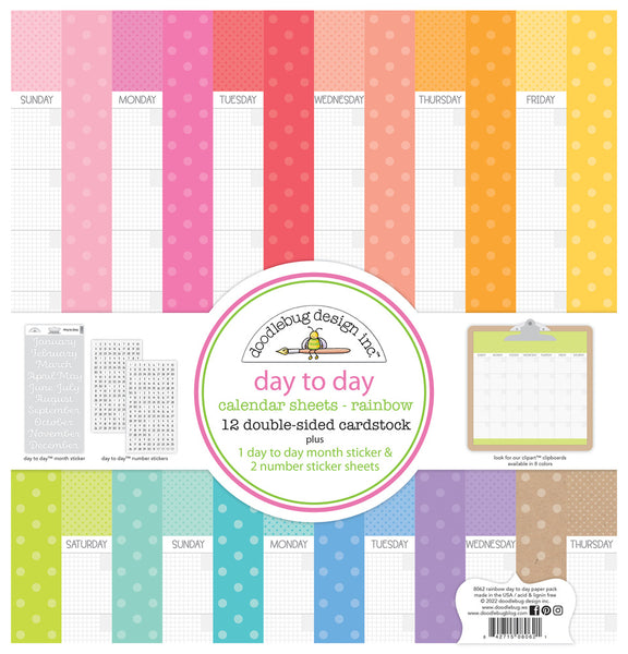 Doodlebug Design - 12 x 12 Day To Day Rainbow Calendar Kit