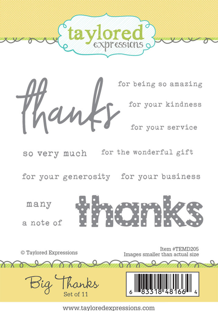 Taylored Expressions - Big Thanks - Cling stamp set