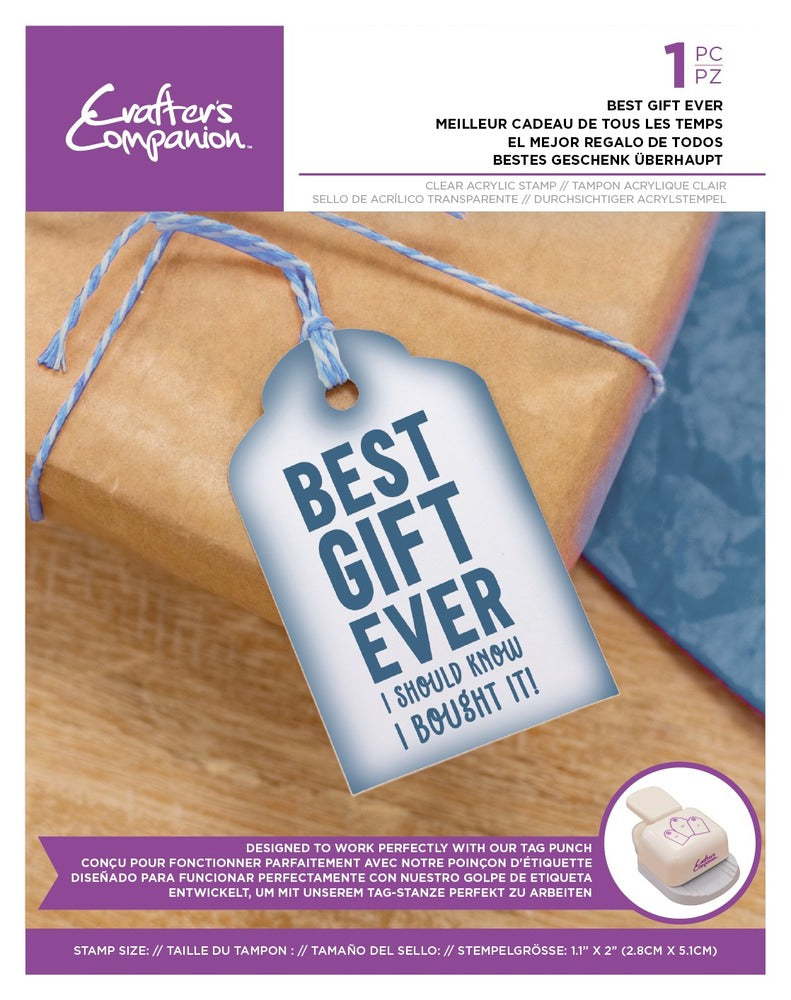 Crafter's Companion - Sentiment Tag - Best Gift Ever clear stamp