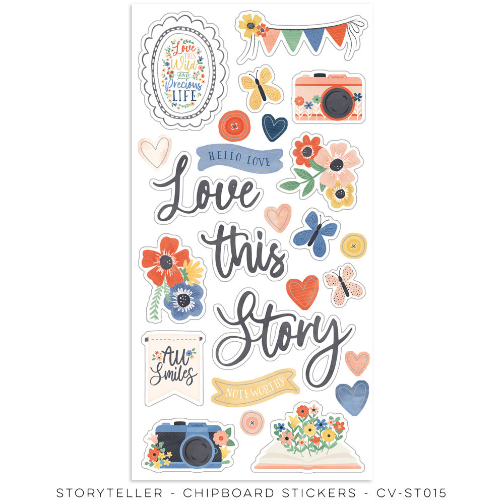 Cocoa Vanilla Studio - Storyteller - 6 x 12 Chipboard Stickers