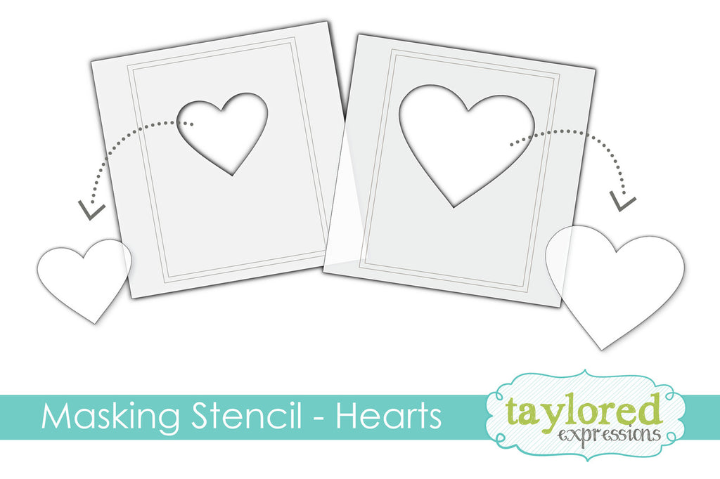 Taylored Expressions - 6x6 Masking Stencil - Hearts