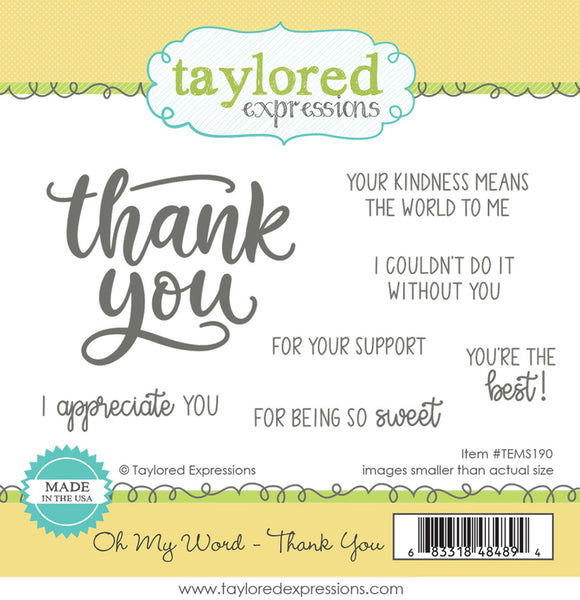 Taylored Expressions - Oh My Word - Thank You stamp set