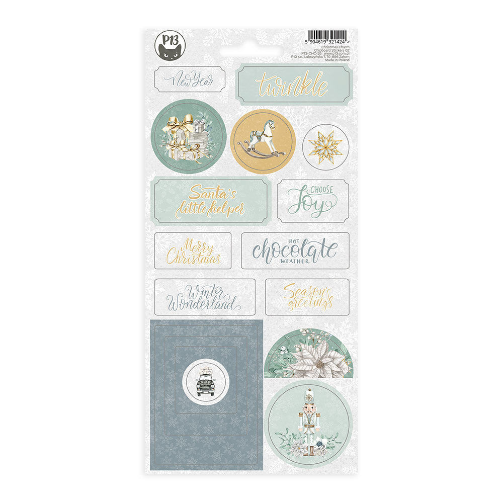 P13 - Christmas Charm - Chipboard Sticker Sheet 02