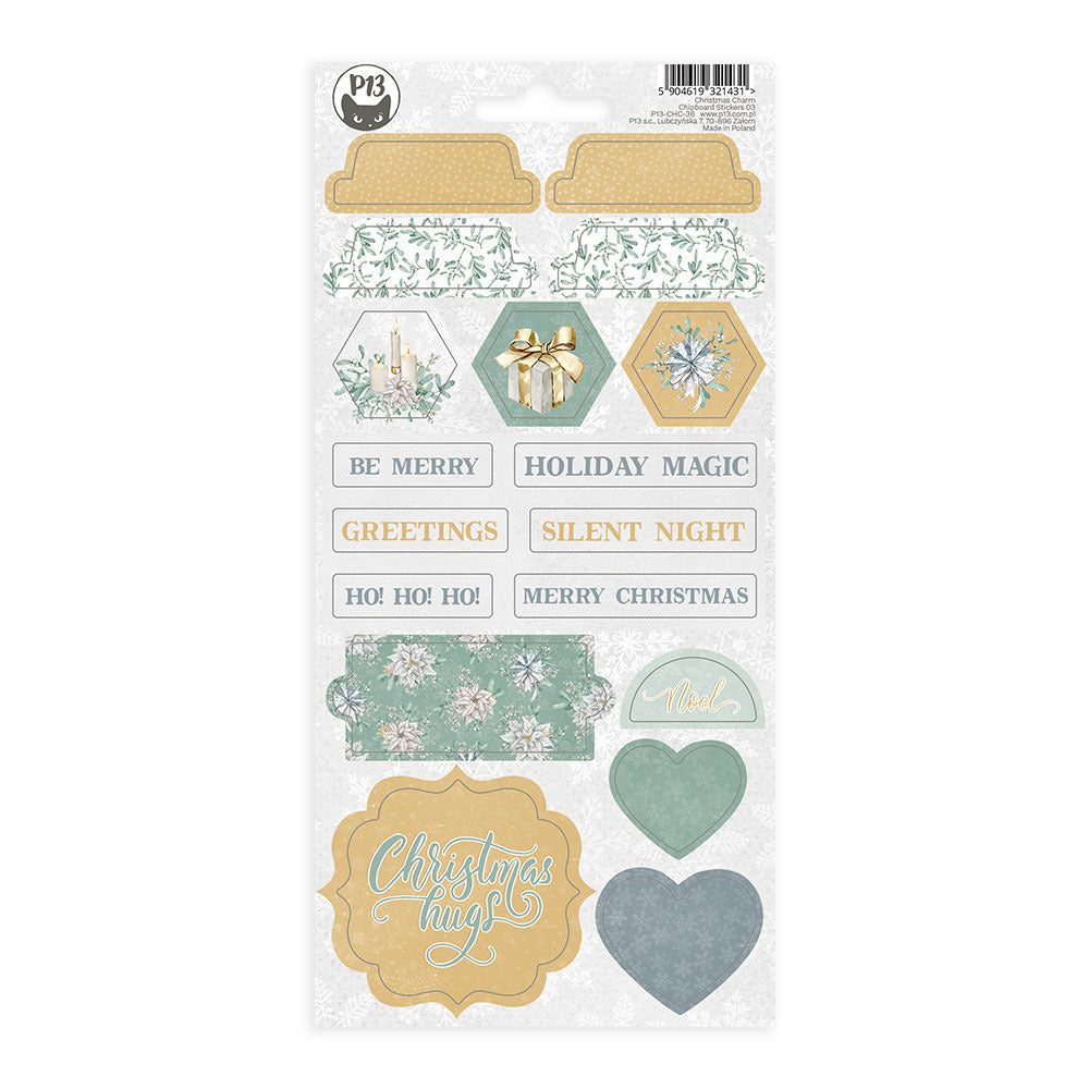 P13 - Christmas Charm - Chipboard Sticker Sheet 03