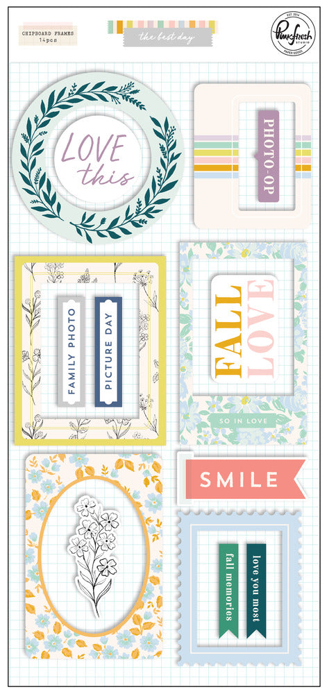 Pinkfresh Studio - The Best Day - Chipboard Frames