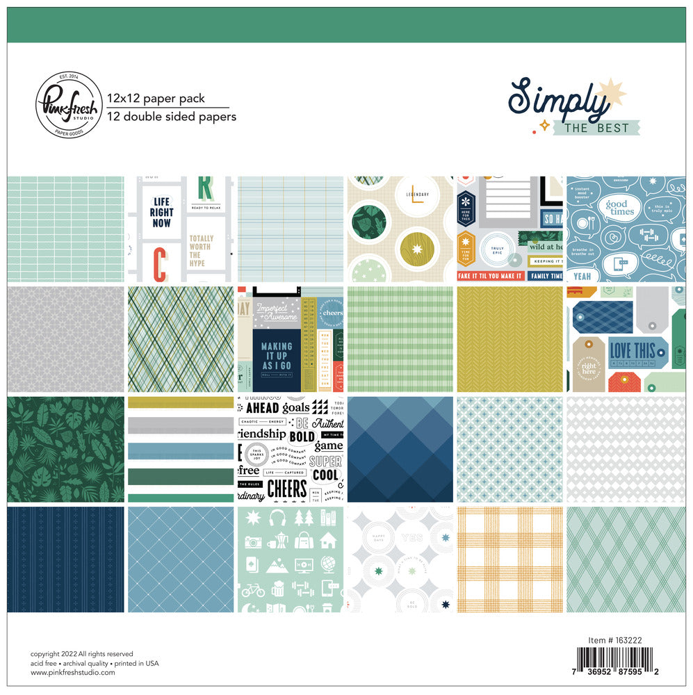 Pinkfresh Studio - Simply the Best - 12 x 12 Paper Pack