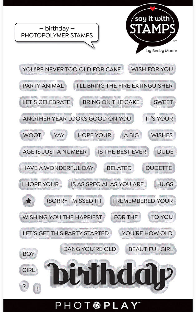 Photoplay Paper - Say It With Stamps - Birthday stamp set