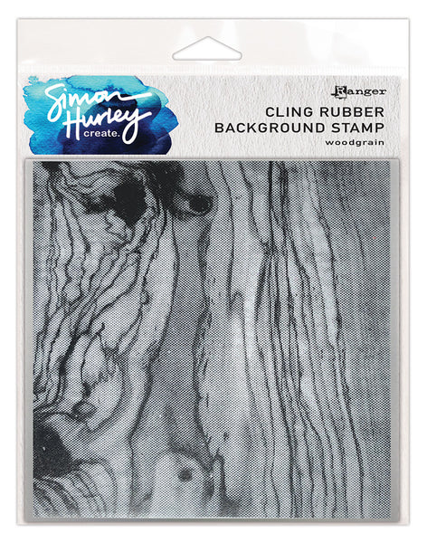 Simon Hurley - Cling Rubber Background Stamp - Woodgrain