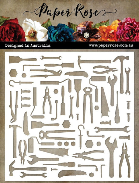 Paper Rose - 6 x 6 Stencil - Lots of Tools