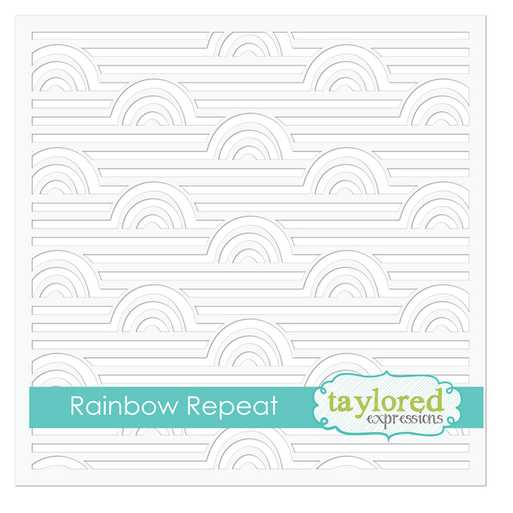 Taylored Expressions - 6 x 6 Stencil - Rainbow Repeat