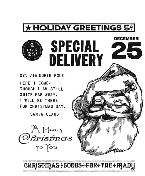 Stampers Anonymous - Tim Holtz - Jolly Santa stamp set