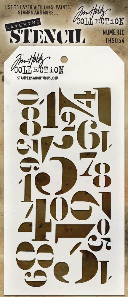 Stampers Anonymous - Tim Holtz - Layering Stencil - Numeric