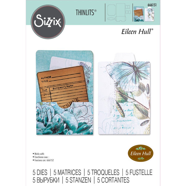 Sizzix - Thinlits - Library Pocket ATC Card & Tabs die set